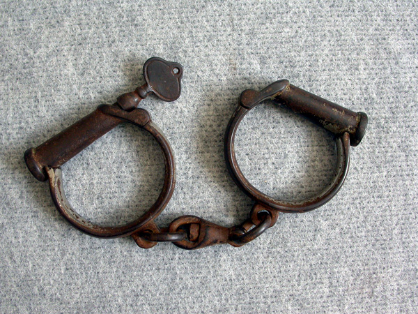 Handcuffs, dating from 1869