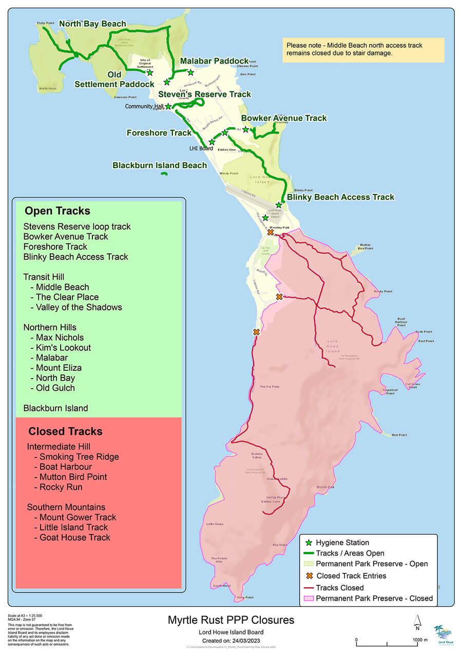 Map showing walking tracks that have re-opened.