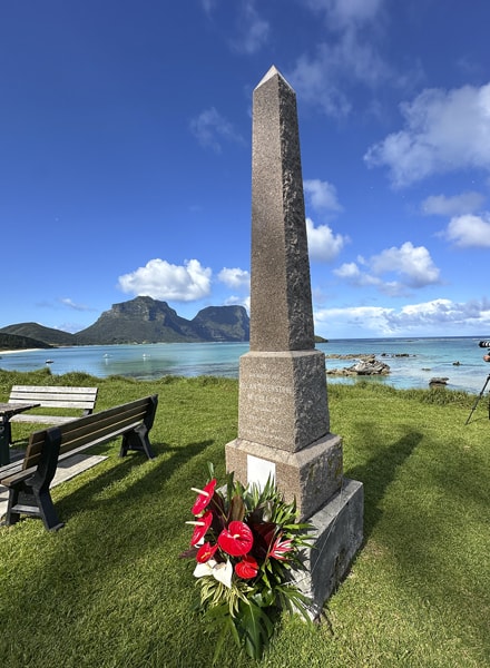 The wreath placed at the memorial